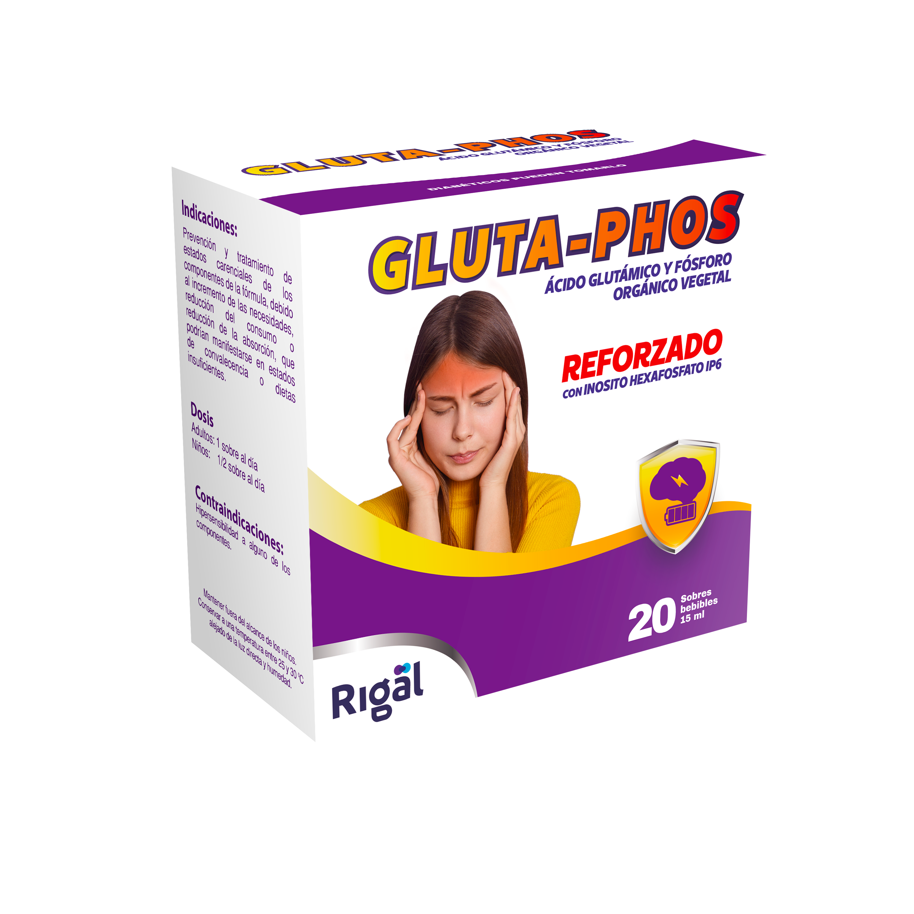 Gluta - Phos 20 Sobres 20 sobres bebibles