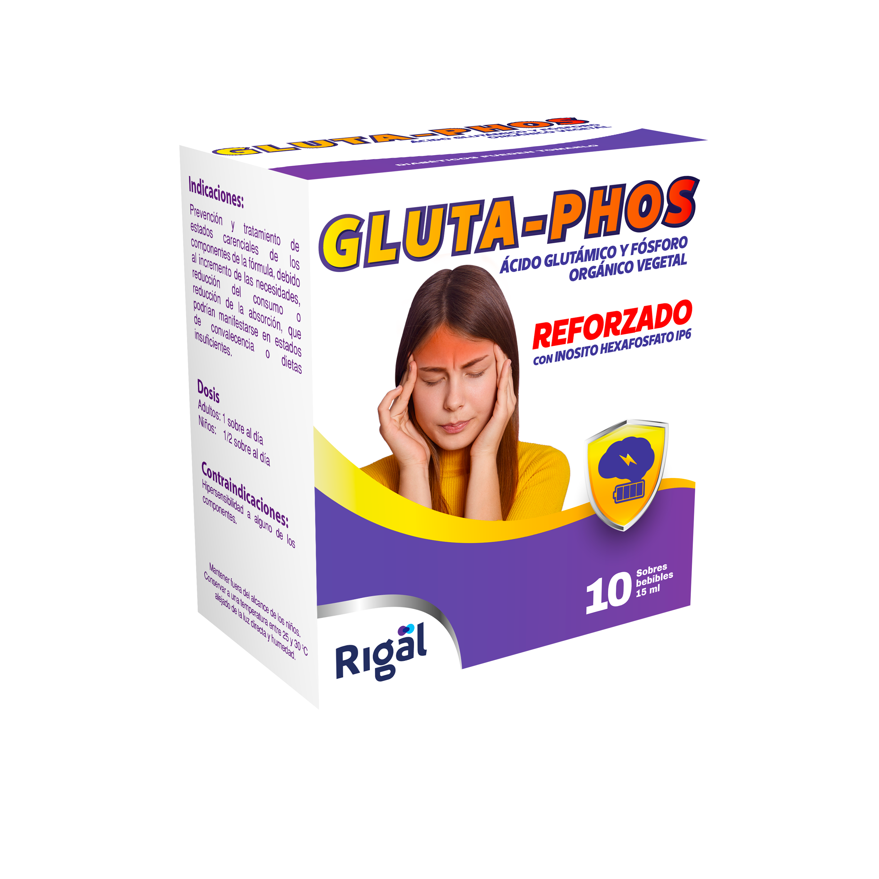 Gluta - Phos 10 Sobres 10 sobres bebibles